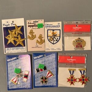 Set of 7 Sew/Iron On Appliqué Patches